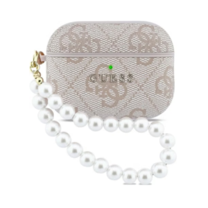 Coque de Protection pour AirPods Pro 3 PU Pearl Strap Classic Logo GUESS GUAP3P4E4PSP - Rose
