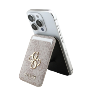 Coque portefeuille iPhone 4G PU avec emplacement cartes et support MagSafe GUESS